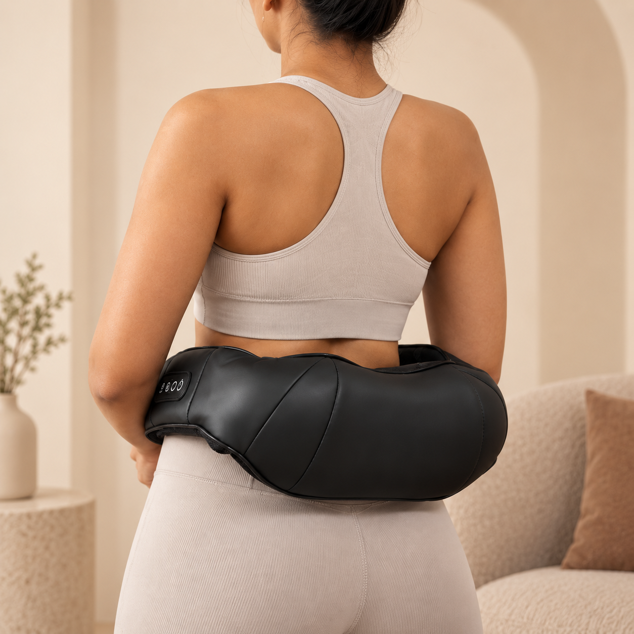 Aerlang Shiatsu Massager positioned at the lower back