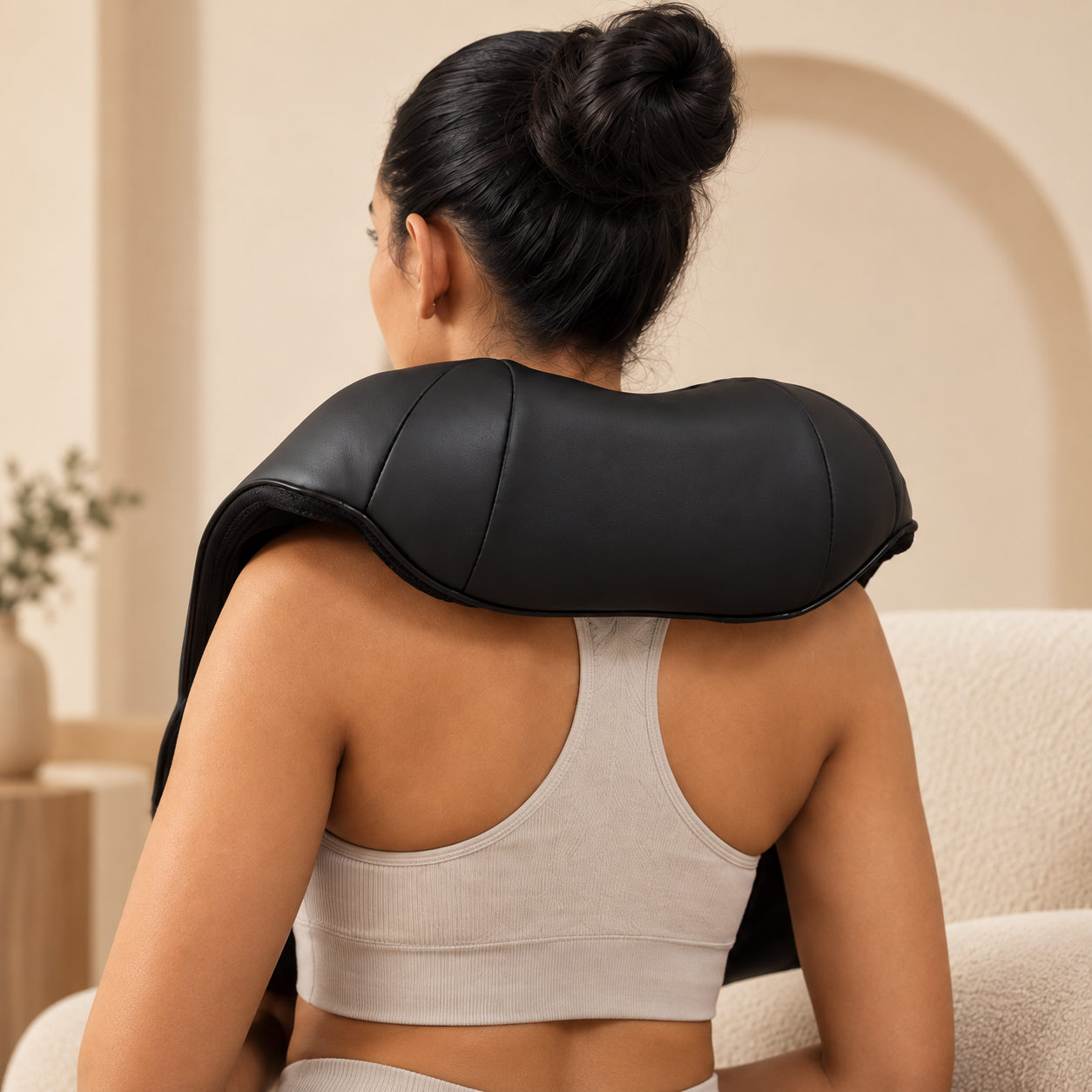 Aerlang Shiatsu Massager positioned around the neck and shoulders